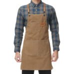 Tablier de Chef en coton , en toile, à dos croisé, Durable, pour femmes et hommes – Image 2