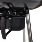 Flamora Barbecue à charbon Cuve et couvercle en acier, surface de cuisson de 43,5 cm, thermomètre de couvercle, cendrier amovible et roues de transport, Gris – Image 10