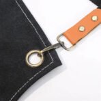 Tablier de Chef en coton, en toile, à dos croisé, Durable, pour femmes et hommes Noir – Image 4